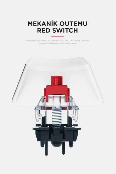 Yoru MİNİ Pro Gri/Beyaz WİFİ+Bluetooth Klavye  Red Swich Q Mekanik Klavye Gaming Oyuncu Klavye - Resim 3