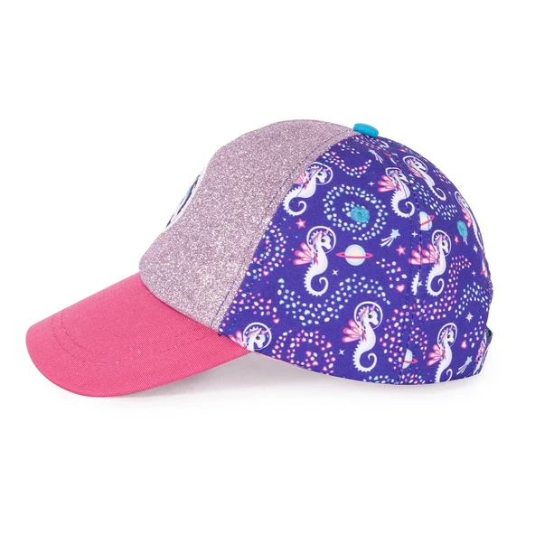 Milk&Moo Ayris 7-10 Yaş Kız Çocuk Şapkası – Unicorn Temalı, Simli Pembe ve Mor Renkli, Ayarlanabilir ve Nefes Alabilir Tasarım - 2