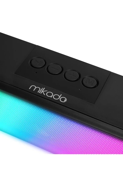 Md-sbt25 Siyah Rgb Oyuncu Speaker Soundbar Sese Duyar 10wmicrosd Taşınır Bluetooth Hoparlör Speaker - 5