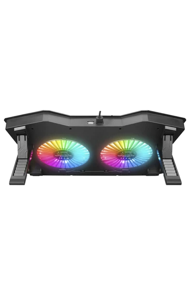 Tornado Full Rgb 2fanlı Yükseklik Ayarlı 10-18 Laptop Soğutucu Ekranlı Notebook Soğutucu Stand - 4