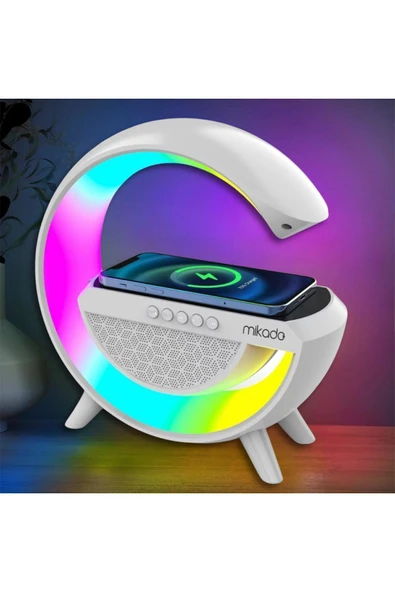 Md-g111 Rgb Işıklı Kablosuz Şarj Bluetooth Hoparlör Speaker 15 Watt Beyz 1800mah Bt/tf/usb Wireless - 3