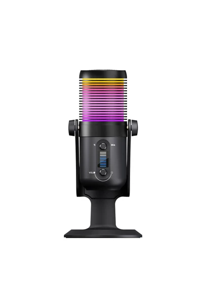 Diyez Siyah Rgb Ses Gösterge Mikrofon Oyuncu Mikrofonu Yayıncı Mikrofonu Youtuber Mikrofonu - Resim 5