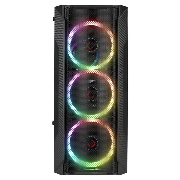 Rampage FUSION 650W 80+ BRONZE 4*12cm Rainbow Temperli Camlı ATX Mid-T Gaming Oyuncu Kasası - 2