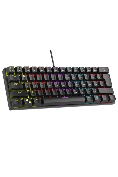 Plower Mini Oyuncu Klavyesi Mekanik Klavye Bilek Destekli Blue Switch Gaming Klavye Oyuncu Klvye - Resim 2