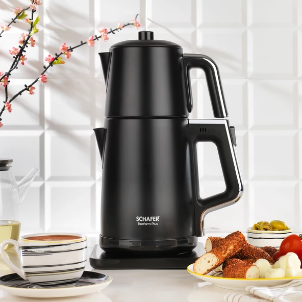 Schafer Teaform Plus Paslanmaz Çay Makinesi-Siyah