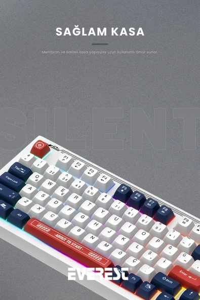 KB-98 Sessiz Rainbow Q Türkçe Klavye Membrane Oyuncu Klavyesi Gaming Klavye - 4
