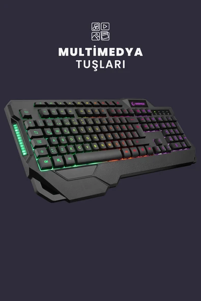 KM-28 Heirloom Işıklı 7 Tuş 8000DPI Gaming Klavye + Mouse Set Oyuncu Set Oyuncu Klavye Oyuncu Mouse - 4