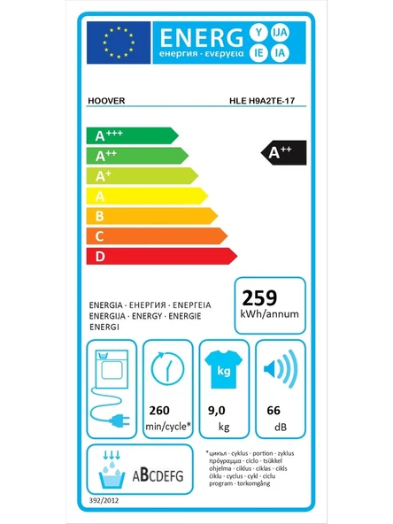 Hoover Hle H9A2Te-17 9 Kg Wi-Fi + Bluetooth Bağlantılı Isı Pompalı Kurutma Makinesi - 7