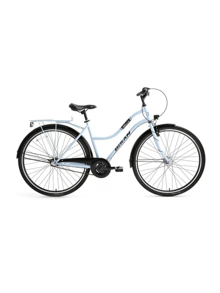 BİSAN BELLA-24 KADIN ŞEHİR BİSİKLETİ 46CM V 28 JANT 3 VİTES BUZ MAVİ SİYAH