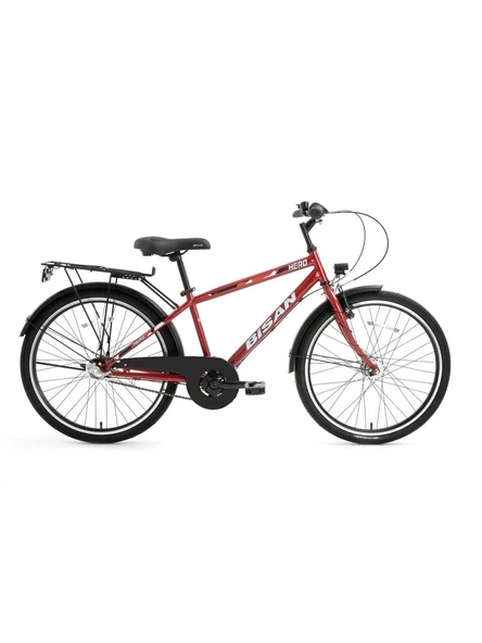 BİSAN HERO-24 ERKEK ŞEHİR BİSİKLETİ 42CM V 26 JANT 3 VİTES METALİK KIRMIZI KIRMIZI