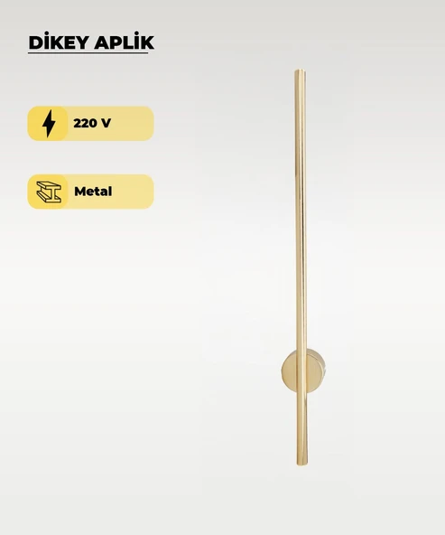 12W Gold Dikey Aplik - Gün Işığı