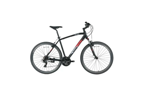 BİSAN TRX 8100-23 ERKEK ŞEHİR BİSİKLETİ 46CM V 28 JANT 21 VİTES MAT SİYAH KIRMIZI