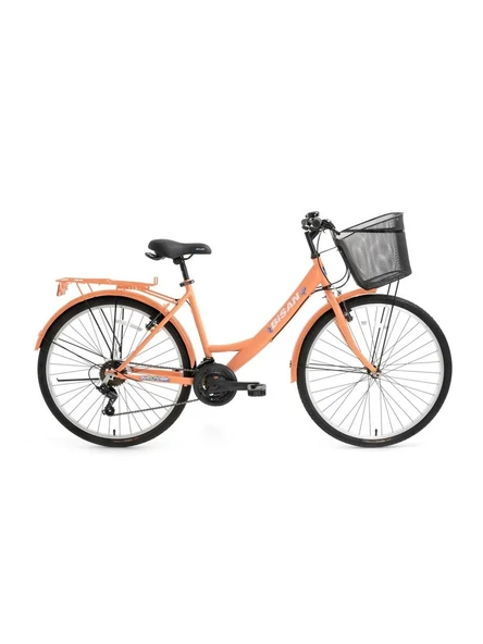 BİSAN LOTUS KADIN ŞEHİR BİSİKLETİ 44CM V 26 JANT 21 VİTES MERCAN BEYAZ