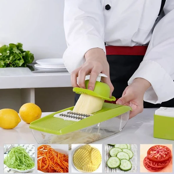 Wenken Fonksiyonel Şarjörlü 5 Aparatlı Rende - 2