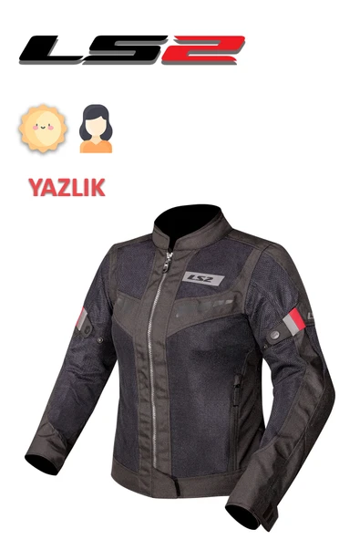 LS2 BLADE AIR KADIN SİYAH-KIRMIZI YAZLIK MOTOSİKLET MONTU - 1