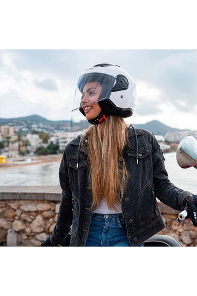 LS2 AIRFLOW 2 BEYAZ AÇIK MOTOR KASKI - 6