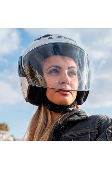 LS2 AIRFLOW 2 BEYAZ AÇIK MOTOR KASKI - 5