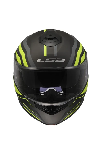 LS2 STROBE 2 PHANTOM MAT TITANIUM-NEON SARI ÇENE AÇILIR MOTOR KASKI - 6