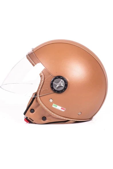 SWAY SW 701 KAHVERENGİ DERİ KASK - 2