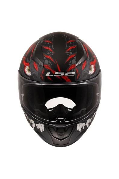 LS2 RAPID 2 KAIJU MAT SİYAH-KIRMIZI KASK - 3
