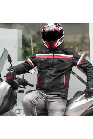 FORTE GT 2001071 STREET ERKEK MONT SİYAH KIRMIZI  SUNİ DERİ KIŞLIK - 2