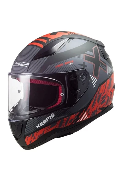 LS2 Rapıd 2 Xtreet Mat Siyah - Kırmızı Kask