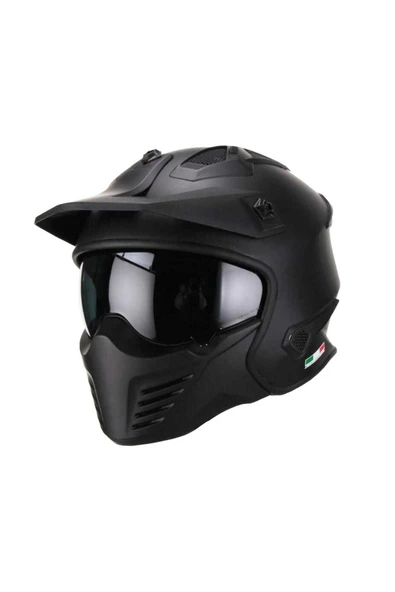 Sway 726 X Tokyo Mat Siyah Motosiklet Kaskı