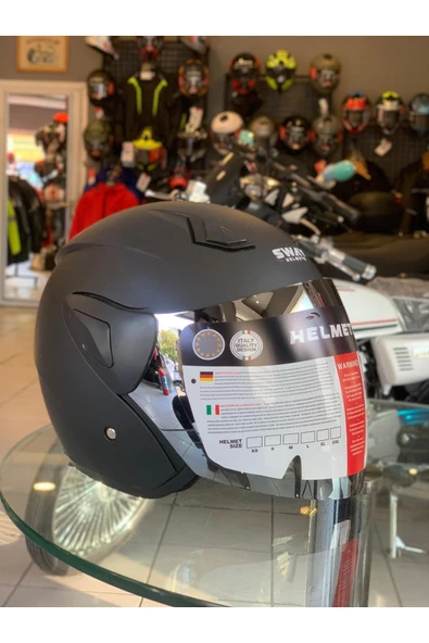 Sway SW 733 Mat Siyah Yarım Kask