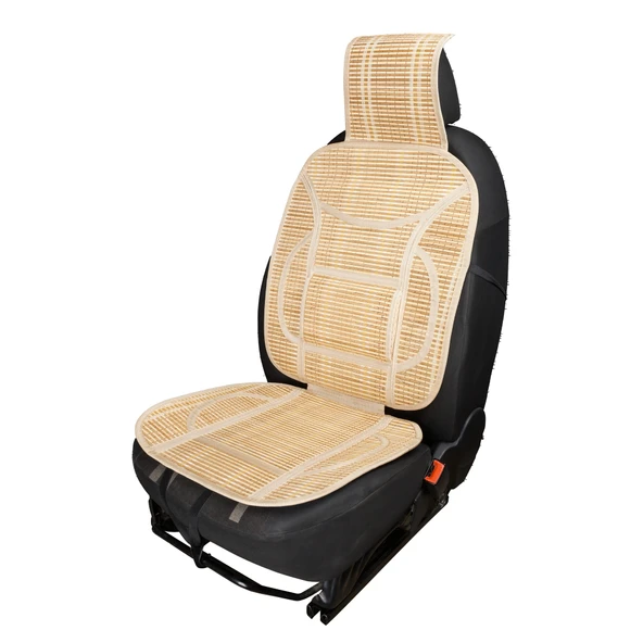 Oto Hasır Bambu Minder Ön Bej İkili Takım Bel Destekli Terletmez WF-1813