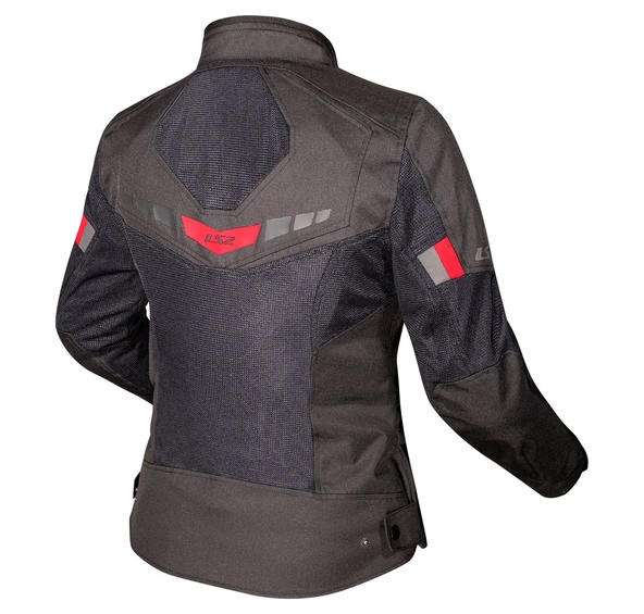 LS2 BLADE AIR KADIN SİYAH-KIRMIZI YAZLIK MOTOSİKLET MONTU - 2