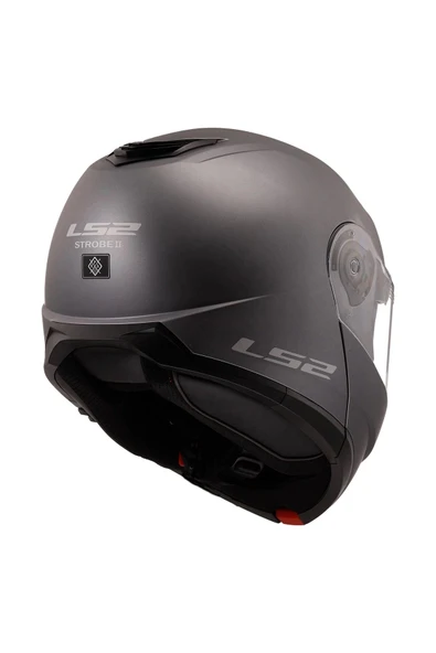 LS2 STROBE 2 MAT TITANIUM ÇENE AÇILIR MOTOR KASKI - 5