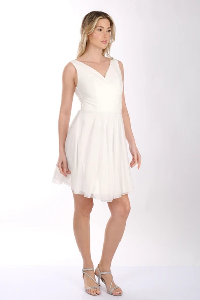 DORİDORCA Kadın Geniş Askılı Simli Mini Abiye Elbise 22243012 - 11