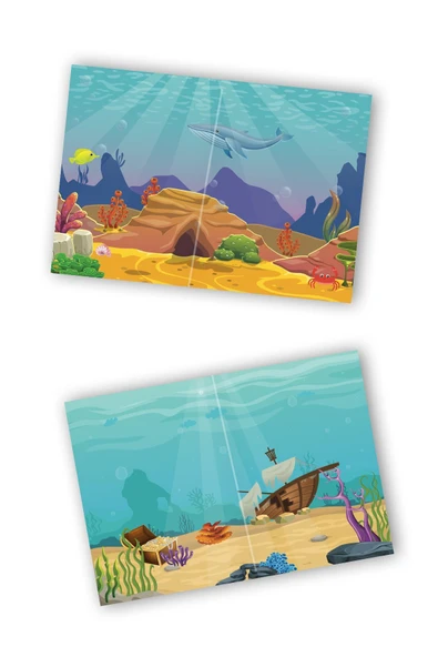 MERT BEBEK My Sticker Book '' Su Altı Dünyası-uzay'' , 2li Tükenmeyen Sticker Kitabım - 6