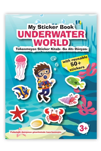 MERT BEBEK MY STİCKER BOOK '' SU ALTI DÜNYASI-DİNOZORLAR'' , 2Lİ SET TÜKENMEYEN STİCKER KİTABI - 4