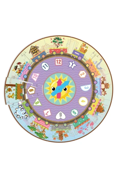 MERT BEBEK Benim Saat Puzzle'm Saat Puzzle , Yuvarlak Puzzle - 2