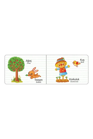 Kids Babies Ilk Kitaplarım Türkçe / Ingilizce Temel Kelimeler 6'lı Set 10,5x15cm - 2