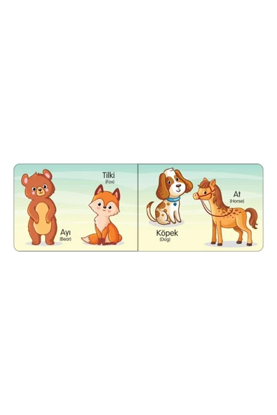 Kids Babies Ilk Kitaplarım Türkçe / Ingilizce Temel Kelimeler 6'lı Set 10,5x15cm - 3