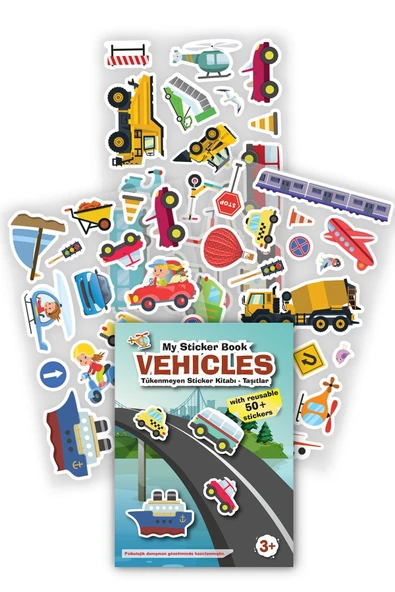 MERT BEBEK MY STİCKER BOOK '' VEHİCLES- DİNOSAURS'', 2Lİ SET TÜKENMEYEN STİCKER - 2