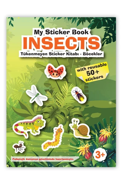 MERT BEBEK MY STİCKER BOOK '' WILD ANİMALS-INSECTS'' , 2Lİ SET TÜKENMEYEN STİCKER KİTABI - 4