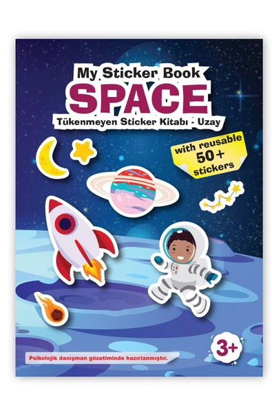 MERT BEBEK My Sticker Book '' Su Altı Dünyası-uzay'' , 2li Tükenmeyen Sticker Kitabım - 4