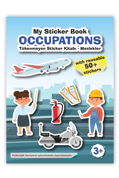 MERT BEBEK MY STİCKER BOOK '' TAŞITLAR-MESLEKLER'' , 2Lİ SET TÜKENMEYEN STİCKER KİTABI - 5