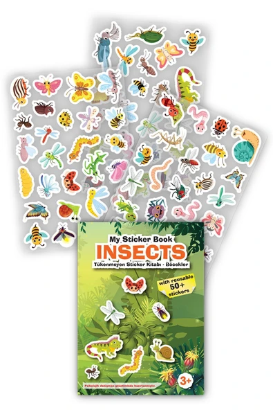 MERT BEBEK MY STİCKER BOOK '' BÖCEKLER-ÇİFTLİK'' , 2Lİ SET TÜKENMEYEN STİCKER KİTABI - 2