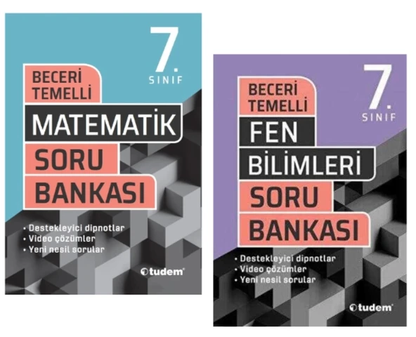 TUDEM YAYINLARI 7.SINIF BECERİ TEMELLİ MATEMATİK - FEN BİLİMLERİ SORU BANKASI