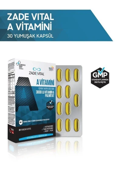 Zade Vital A Vitamini 30 Yumuşak Kapsül - Blister