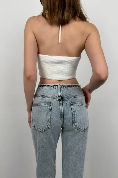Kemersiz Düşük Bel Jean - 4
