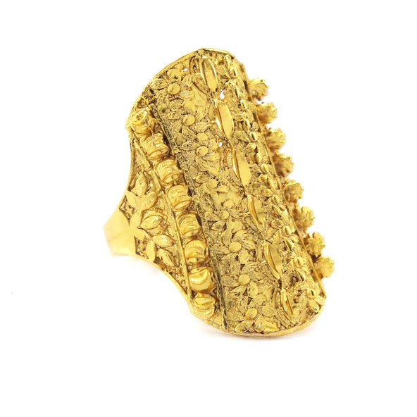 Çelik Yüzük Kadın Altın Kaplama Çiçek Desenli Kaburga YZK-492 - 3