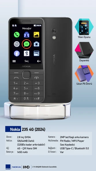 Nokia N235 4g Tuşlu Cep Telefonu ( Türkiye Resmi Distribütör Garantili)