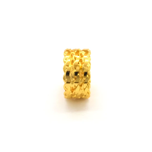 Çelik Yüzük Kadın Altın Kaplama 3 Sıra Adana Burma Model YZK-506 - 2