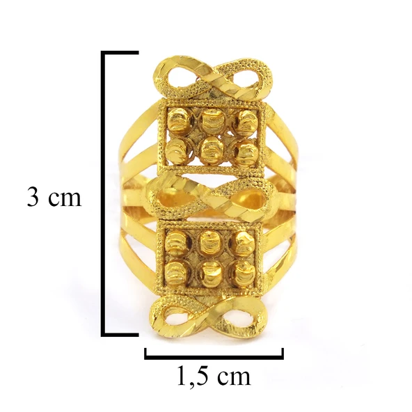 Çelik Yüzük Kadın Altın Kaplama Sonsuzluk Desenli YZK-496 - 3