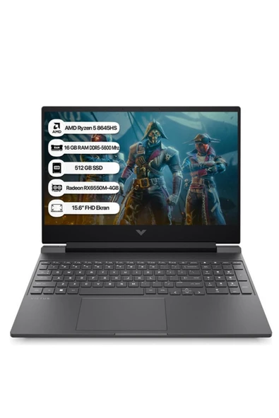 HP Victus B82WJEA AMD R5 8645HS 16GB 512GB SSD RX6550M-4GB Freedos 15.6" FHD 144Hz Taşınabilir Bilgisayar